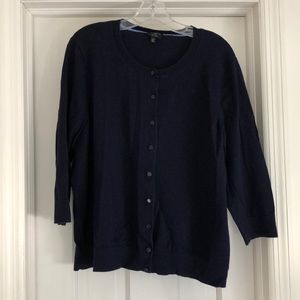 Navy 3/4 length sleeve cardigan
